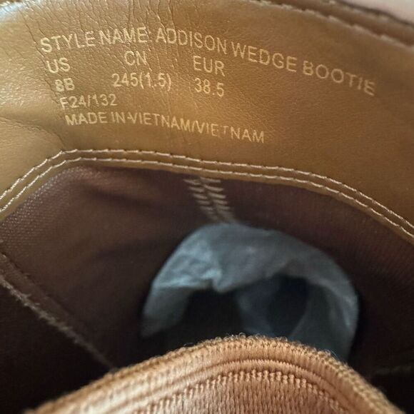 Kate Spade Addison Wedge Bootie in warm gingerbread suede size 8 NWB - Picture 7 of 10